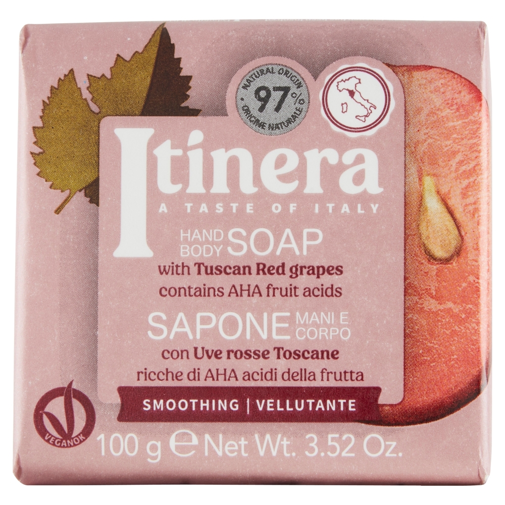 Itinera Sapone Mani e Corpo con Uve rosse Toscane Vellutante 100 g